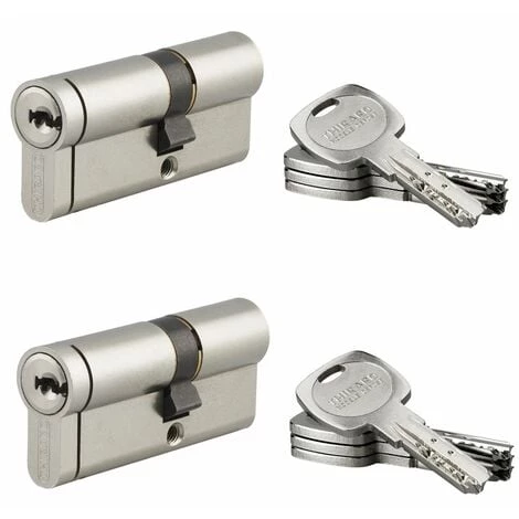 THIRARD - Lot De 2 Cylindres De Serrure Double Entrée Transit 2, S'entrouvrant, 30x40mm, Anti-perçage, 4 Clés/cyl