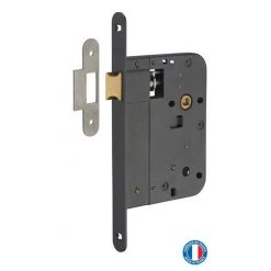 THIRARD - Serrure Encastrable Pour Porte Intérieure, Axe 80mm, Bouts Ronds, Noir