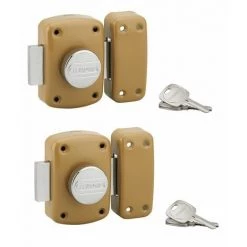 THIRARD - Lot De 2 Verrous à Bouton 2310 Pour Porte D'entrée, Bronze, 3 Clés/verrou