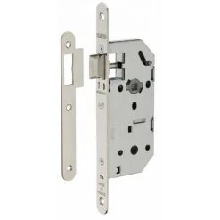 THIRARD - Serrure Encastrable Monomax NF Pour Porte Intérieure, Axe 40mm, Bouts Ronds, Têtière Nickelée