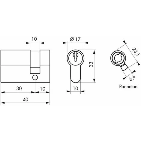 THIRARD - Demi-cylindre De Serrure Ecopro, 30x10mm, Anti-arrachement, 3 Clés, Laiton – Image 2