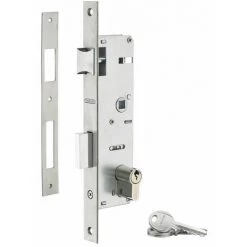 THIRARD - Serrure Encastrable à Cylindre Pour Menuiserie Métallique, Axe 32mm, Bouts Carrés, Cylindre 30x30mm, Inox, 3 Clés