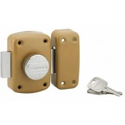 THIRARD - Verrou 2310 à Cylindre 45mm Pour Porte D'entrée, 60x90mm, Bronze, 3 Clés