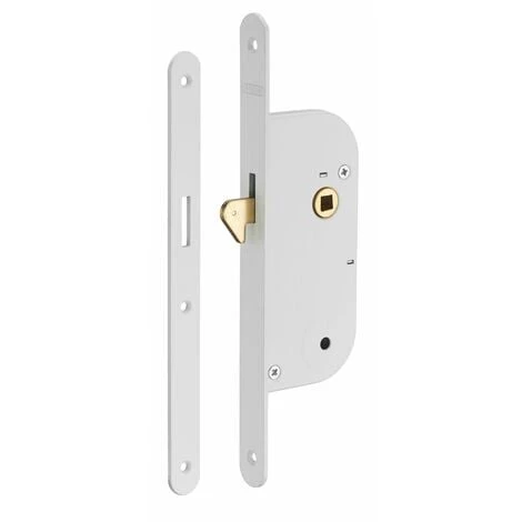 THIRARD - Serrure Encastrable à Crochet Pour Porte Coulissante, Bouts Ronds, Blanc