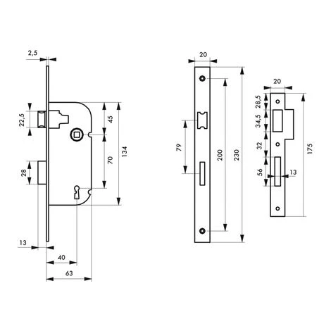 THIRARD - Serrure Encastrable à Clé Pour Porte De Chambre, Axe 40mm, Bouts Carrés, Blanc, 2 Clés – Image 2