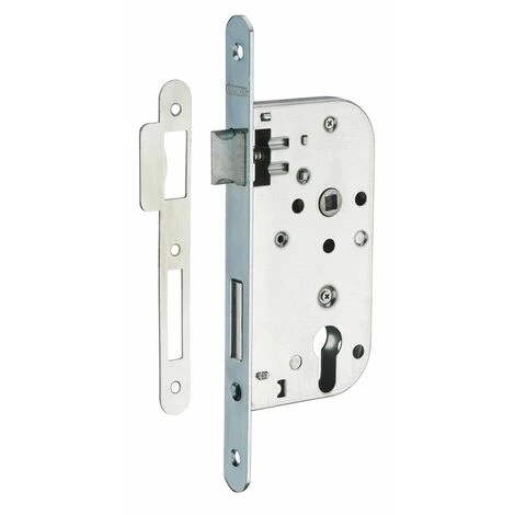 THIRARD - Boitier De Serrure Encastrable à Cylindre Pour Porte D'entrée, Axe 50mm, Bouts Ronds, Zingué