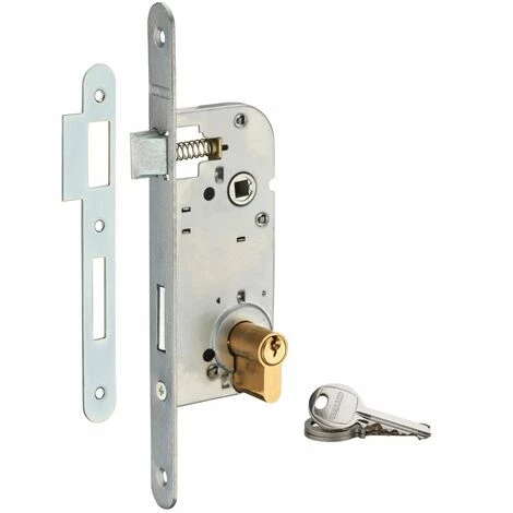 THIRARD - Serrure Encastrable à Cylindre Pour Porte D'entrée, Axe 40mm, Bouts Ronds, Cylindre 30x30mm, Zingué, 3 Clés