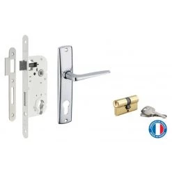 THIRARD - Serrure Encastrable à Cylindre + Poignées Ares, Axe 40mm, Bouts Carrés, Cylindre 30x30mm, Zingué, 3 Clés