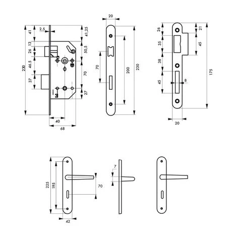 THIRARD - Garniture Serrure Encastrable Monomax NF à Condamnation + Ensemble Poignées Ouranus, Axe 40mm, Bouts Ronds – Image 2