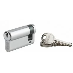 THIRARD - Demi-cylindre De Serrure Ecopro, 50x10mm, Anti-arrachement, 3 Clés, Nickel