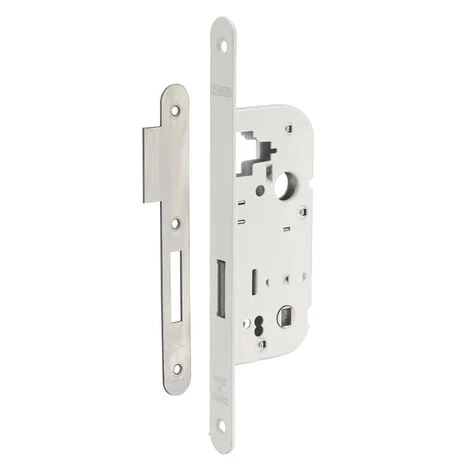 THIRARD - Serrure Encastrable à Clé Pour Porte Intérieure, Pêne Dormant Seul, Fouillot 6x9mm, Bouts Carrés, Blanc, 1 Clé