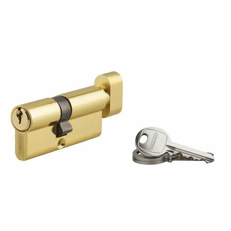 THIRARD - Cylindre De Serrure à Bouton Ecopro, 40Bx30mm, Laiton, 3 Clés