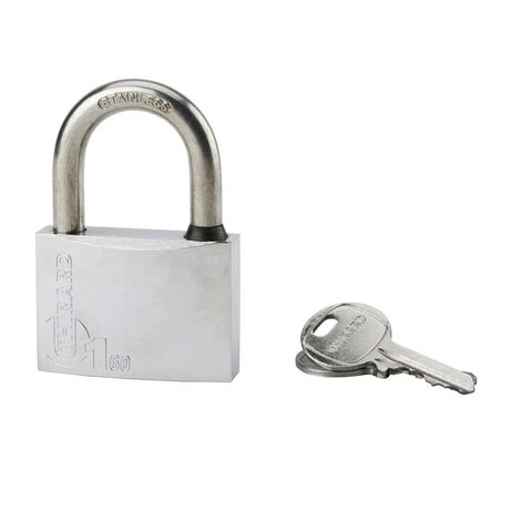 THIRARD - Cadenas à Clé Type 1, Extérieur, Laiton Chromé, 60mm, 2 Clés