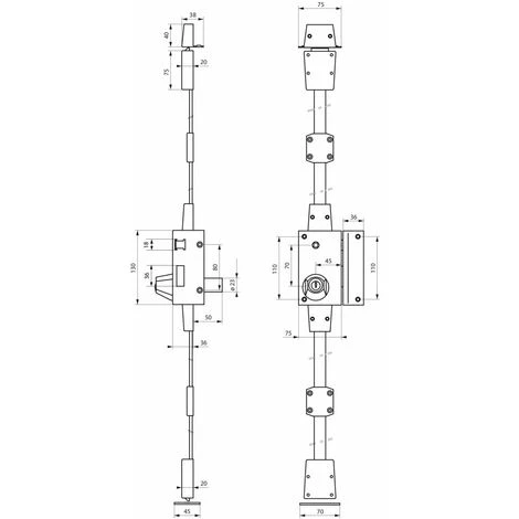 THIRARD - Serrure En Applique Targa à Fouillot Pour Porte D'entrée, Droite, 3 Pts, Cylindre Ø23mm, Axe 45mm, Or, 4 Clés – Image 2