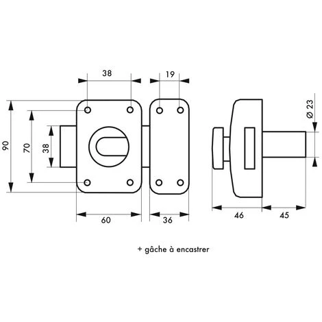 THIRARD - Verrou Double Entrée Apache Avec Gâche à Encastrer Pour Porte D'entrée, Cylindre 45mm, Acier, 3 Clés, époxy Or – Image 2