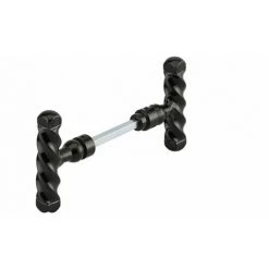 THIRARD - Paire De Boutons Torsadés Pour Porte, Carré 6 X 80mm, Fourreau Adaptateur 7mm, Laqué Noir, 1 Portée