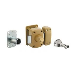 THIRARD - Verrou Double Entrée Transit 2 A2P* Pour Porte D'entrée, Cylindre 45mm, Acier, 4 Clés, époxy Bronze