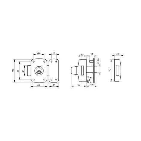 THIRARD - Verrou Double Entrée Transit 2 A2P* Pour Porte D'entrée, Cylindre 45mm, Acier, 4 Clés, époxy Bronze – Image 2