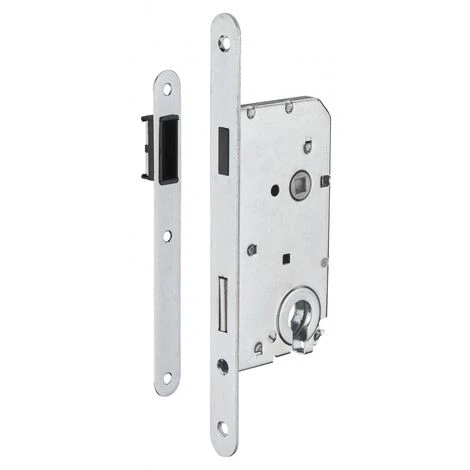 THIRARD - Boitier De Serrure Magnétique Encastrable à Cylindre Pour Porte Intérieure à Sécuriser, Axe 50mm, Bouts Ronds