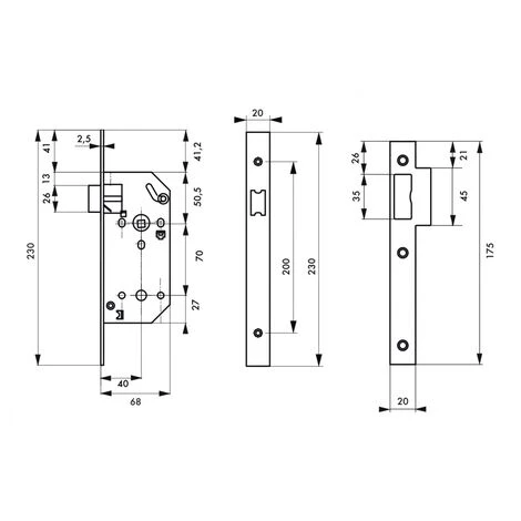 THIRARD - Serrure Encastrable Monomax NF Pour Porte Intérieure, Axe 40mm, Bouts Carrés, Têtière Noire – Image 2