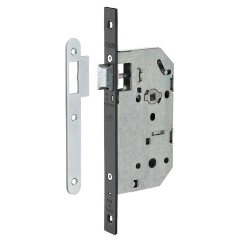 THIRARD - Serrure Encastrable Monomax NF Pour Porte Intérieure, Axe 50mm, Bouts Carrés, Têtière Noire