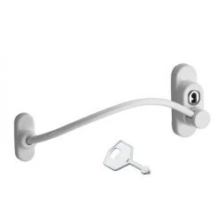 THIRARD - Entrebailleur à Clé Pour Fenêtre, Câble Acier, 180mm, Laqué Blanc, 1 Clé