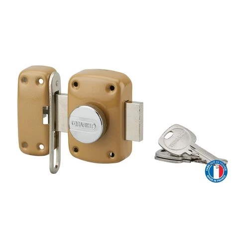 THIRARD - Verrou Corvette, Système D'entrebaillage, Gauche, Cylindre 45mm, Acier, 3 Clés – Image 3