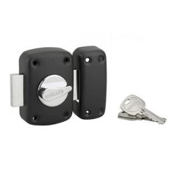 THIRARD - Verrou à Bouton Corvette Pour Porte D'entrée, Cylindre 45mm, Acier, 3 Clés, époxy Noir