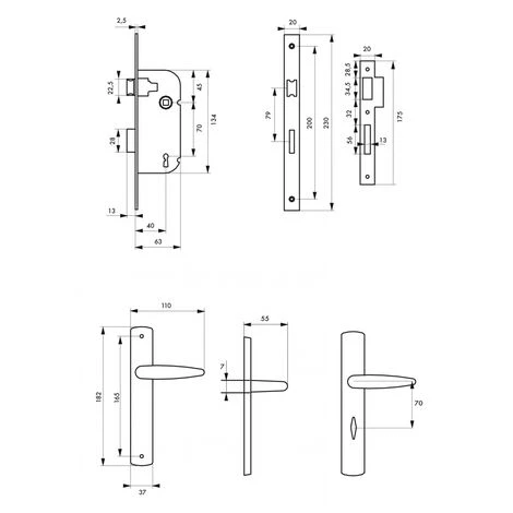 THIRARD - Garniture Serrure Encastrable à Clé + Ensemble Poignées Ares, Axe 40mm, Bouts Ronds, Blanc, 1 Clé – Image 2