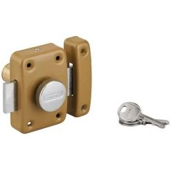 THIRARD - Verrou à Bouton Trident Pour Porte Intérieure, Cylindre 35mm, Acier, 3 Clés, époxy Bronze