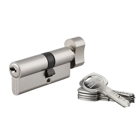 THIRARD - Cylindre De Serrure à Bouton Débrayable Trafic 6, 30x40mm, Anti-arrachement, Anti-perçage, Nickel, 5 Clés Longues – Image 3