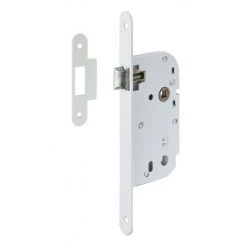 THIRARD - Serrure Encastrable Pour Porte Intérieure, Axe 50mm, Bouts Ronds, Blanc