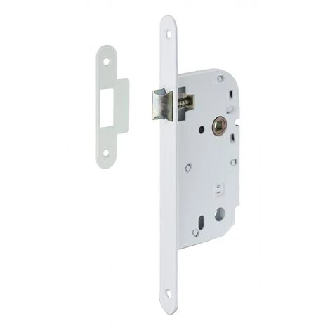 THIRARD - Serrure Encastrable Pour Porte Intérieure, Axe 50mm, Bouts Ronds, Blanc