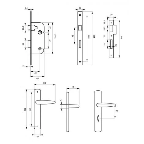 THIRARD - Garniture Serrure Encastrable à Condamnation + Ensemble Poignées Ares, Axe 40mm, Bouts Ronds, Blanc – Image 2