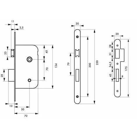 THIRARD - Serrure Encastrable à Condamnation Pour Porte De Salle De Bain Et Toilettes, Axe 50mm, Bouts Ronds, – Image 2