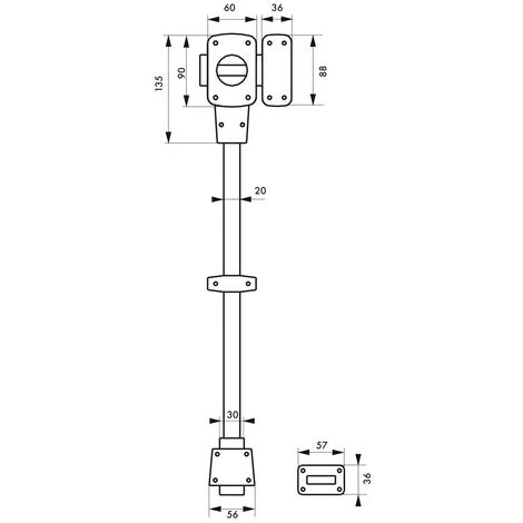 THIRARD - Verrou à Bouton Mirage 6 Pour Porte D'entrée, Cylindre 45mm, Tringle 2 Pts En Acier, Bas, Droit, 3 Clés, Bronze – Image 2