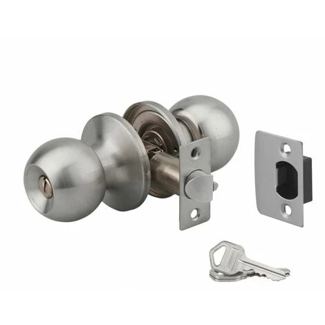 THIRARD - Serrure Horizontale Tubulaire En Applique Double Entrée Pour Porte D'entrée, Axe Réglable, Chromé Mat, 3 Clés