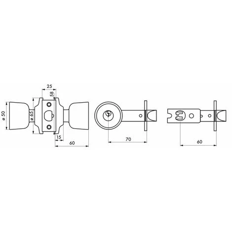 THIRARD - Serrure Horizontale Tubulaire En Applique Double Entrée Pour Porte D'entrée, Axe Réglable, Chromé Mat, 3 Clés – Image 2
