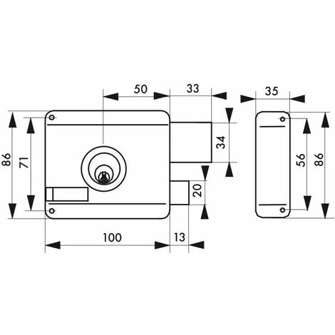 THIRARD - Serrure Horizontale En Applique Double Entrée à Tirage Pour Porte D'entrée, Droite, 100x86mm, Axe 50mm, Marron, 3 Clés – Image 2