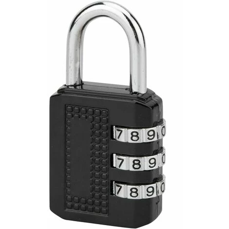 THIRARD - Cadenas à Code Compact 03, Bagage, 3 Chiffres, Anse Acier, 31mm, Noir