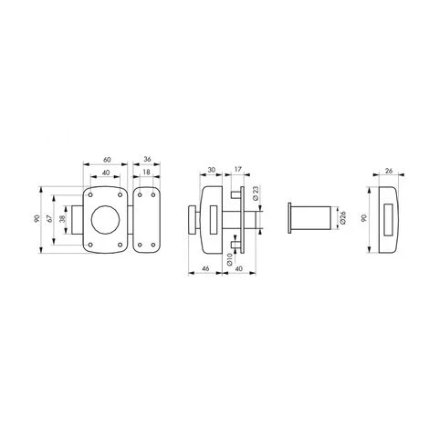 THIRARD - Verrou à Bouton Cobra Pour Porte D'entrée, Cylindre à Pompes Ø23x45mm, 60x90mm, 4 Clés – Image 2