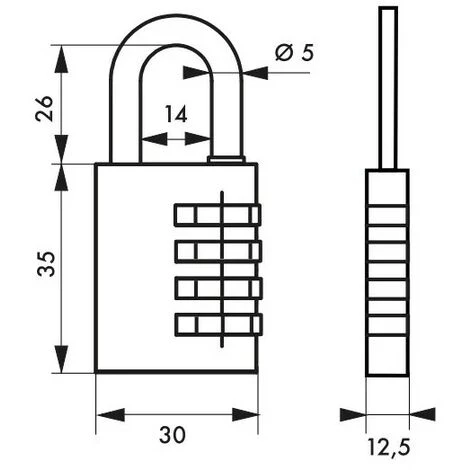 THIRARD - Cadenas à Clé TYPE 1 Aluminium Code 30 Mm Bleu – Image 2