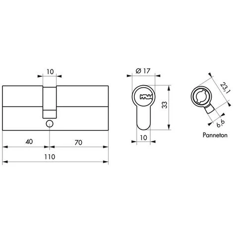 THIRARD - Cylindre 40x70 Mm 5 Clés Longues Fonction Urgence – Image 2