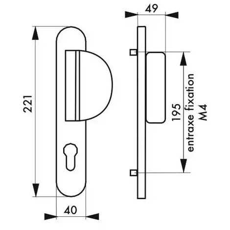 THIRARD - Poignee Porte-palière Chantilly Serrure Tribando Marron (1/2 Ensemble) â Image 2