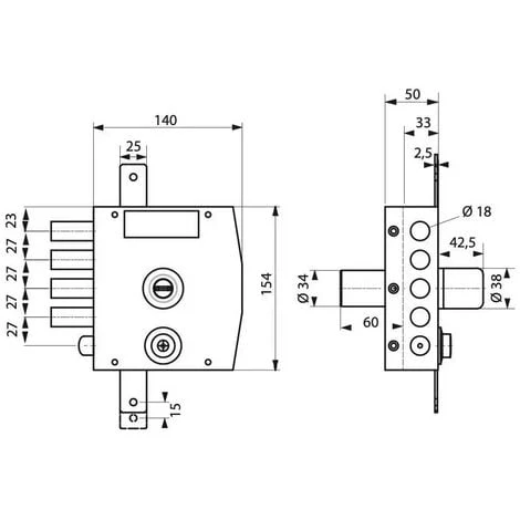 THIRARD - Serrure 3 Points A Double Cr T2 1/2 Tour Gauche – Image 3