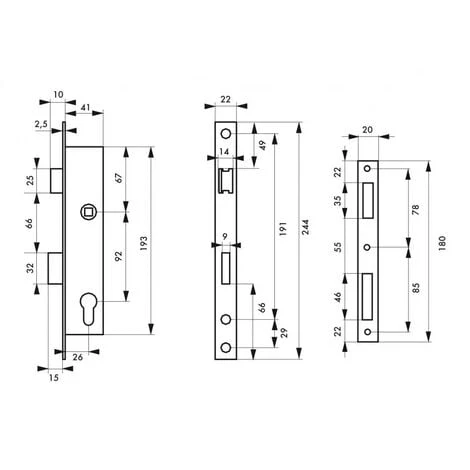 THIRARD - Serrure Encastrable Pour Porte D'entrée Axe à 26 L 41 – Image 2