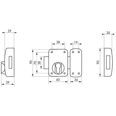THIRARD - Verrou Pour Porte D'entrée Boîtier à Cylindre Profilé époxy Blanc – Image 2
