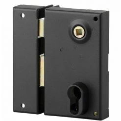 THIRARD - Boitier De Serrure Verticale En Applique Double Entrée à Fouillot Pour Entrée, Gauche, Axe 45mm, 73x125mm, Noir