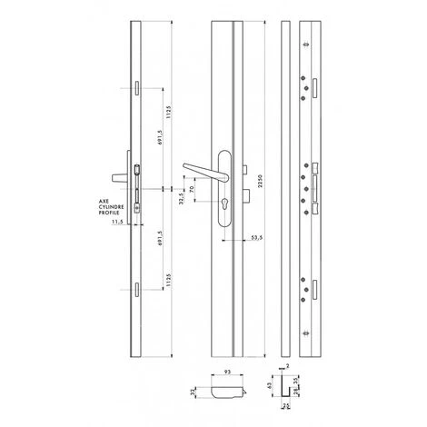 THIRARD - Boîtier Réversible Avec Gâche Standard Pour Porte Haut 2250 Mm Maxi, Blanc – Image 3