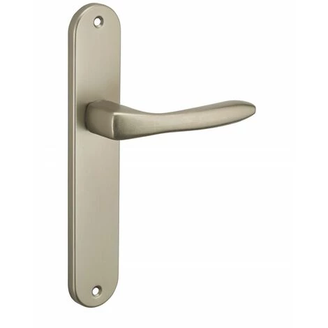 THIRARD - Ensemble De Poignées Pour Porte Intérieure Hera Sans Trou, Carré 7mm, Entr'axes 195mm, Nickelé Satiné